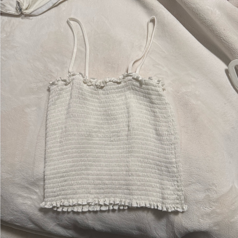 Brandy Melville Cream Ruffled Camisole